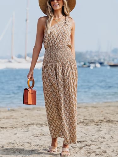 CUPSHE Women's Floral Smocked Maxi Dress for Summer