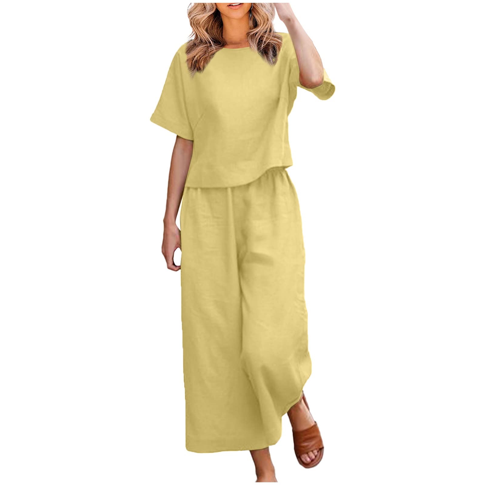 Summer Linen 2 Piece Sets for Women